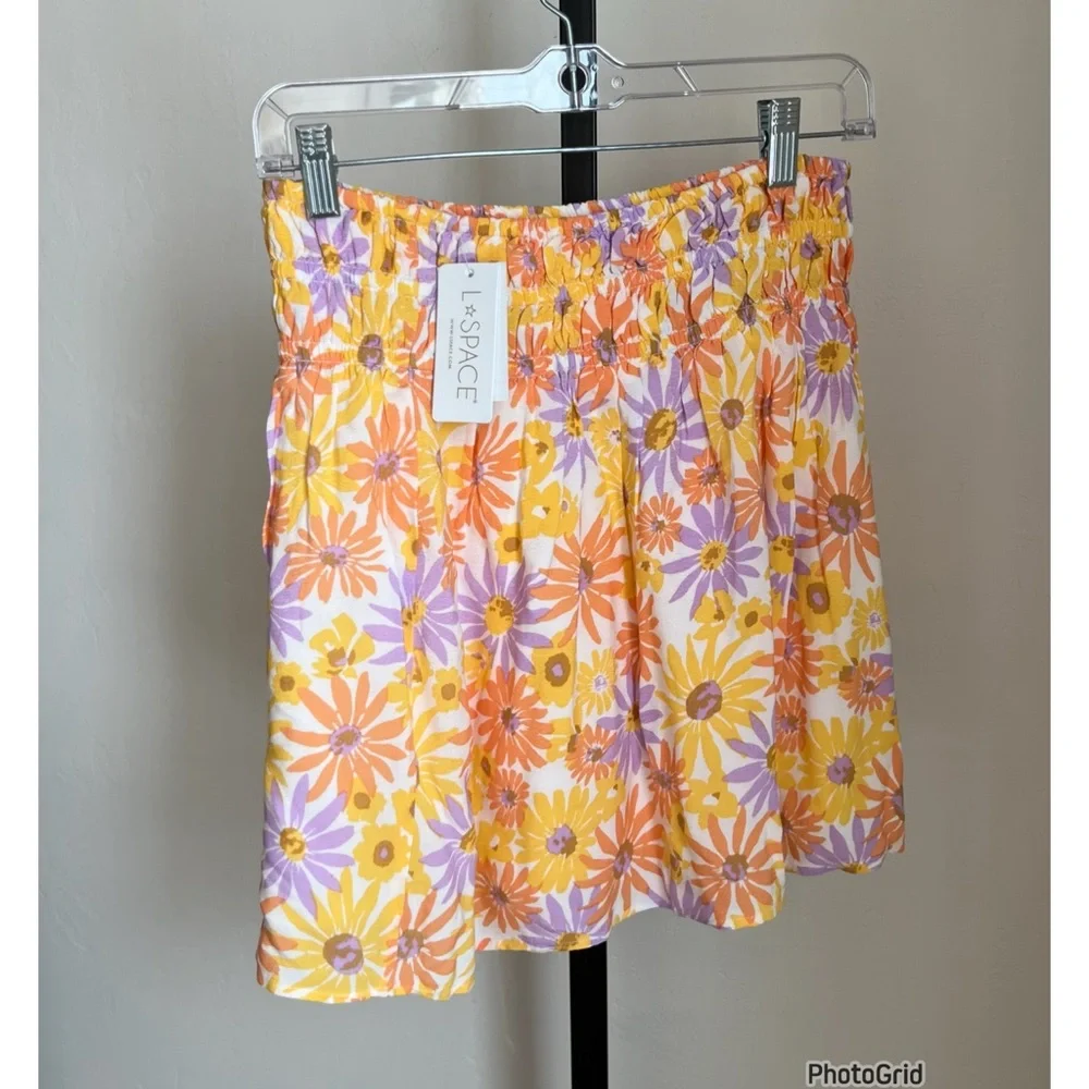 L*space Jax Floral Mini Skirt Medium New With Tags - Picture 2 of 3